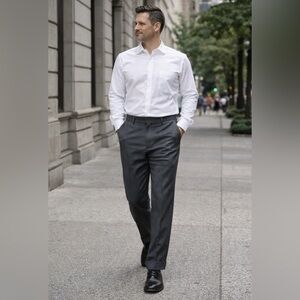 Zanella Nordstrom Mens Gray Dress Pants 42 x 32.5 Stretch Wool